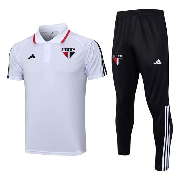 Polo Sao Paulo Conjunto Completo 2023-24 Blanco Negro